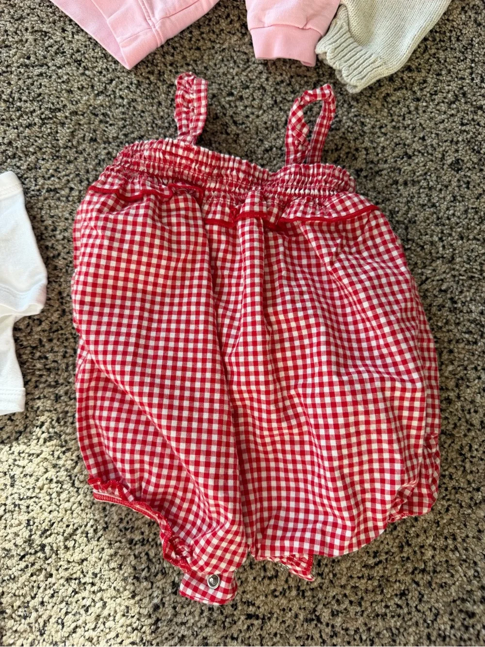 Carter's Red and White Gingham Bubble Romper